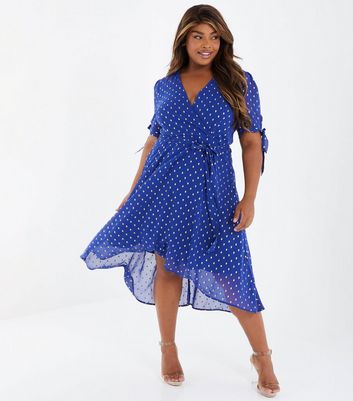 New look polka dot wrap dress hotsell