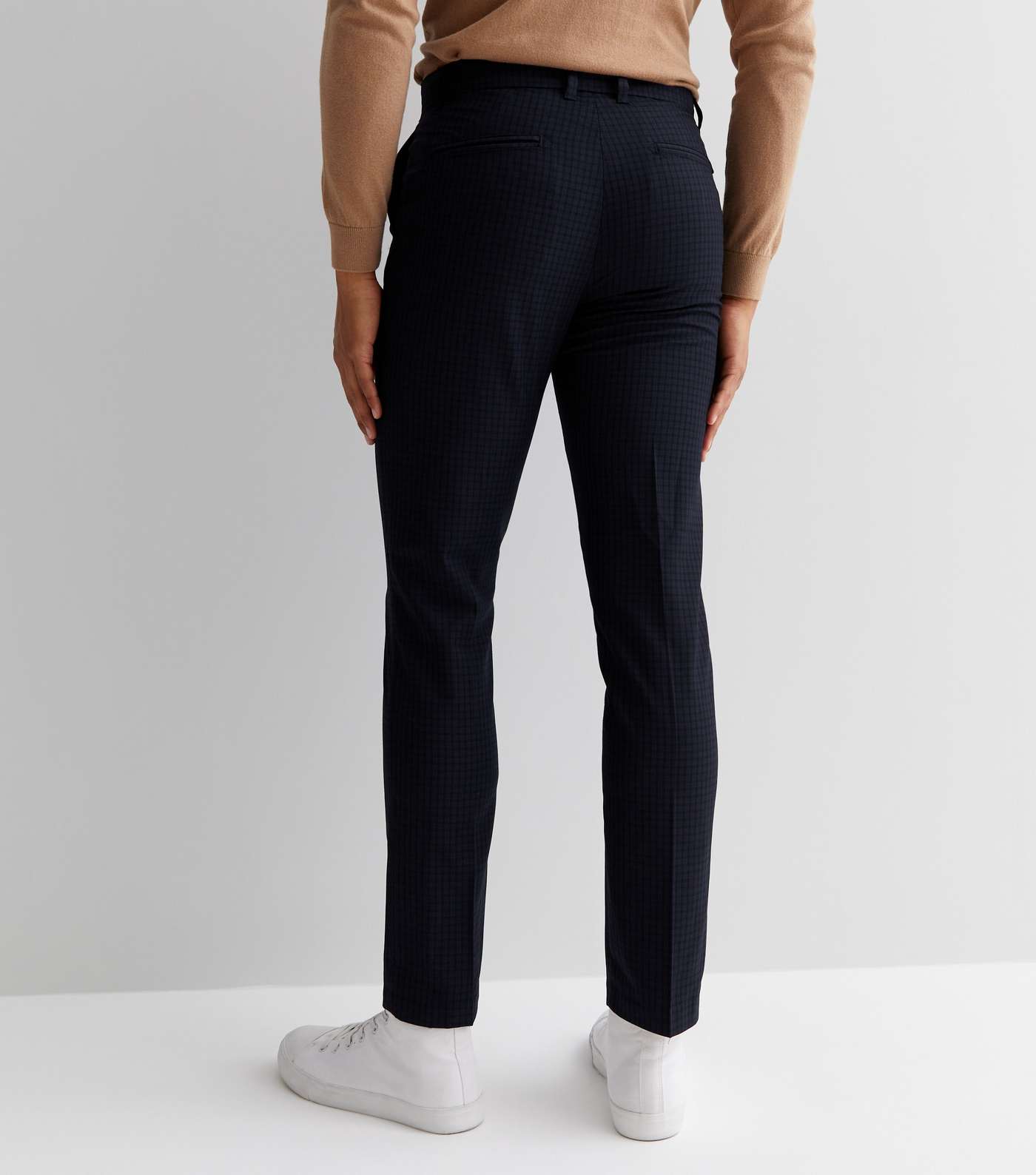 Navy Slim Suit Trousers Image 4