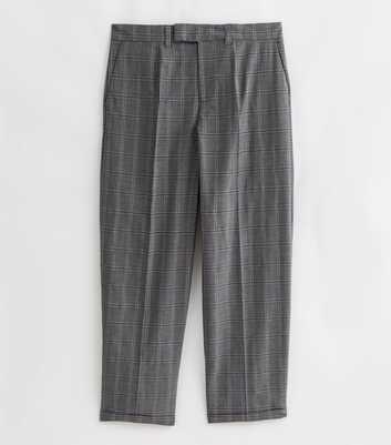 Dark Grey Check Relaxed Fit Trousers