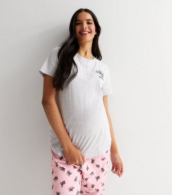 Maternity Light Grey Trouser Pyjama Set with Koala Print New Look