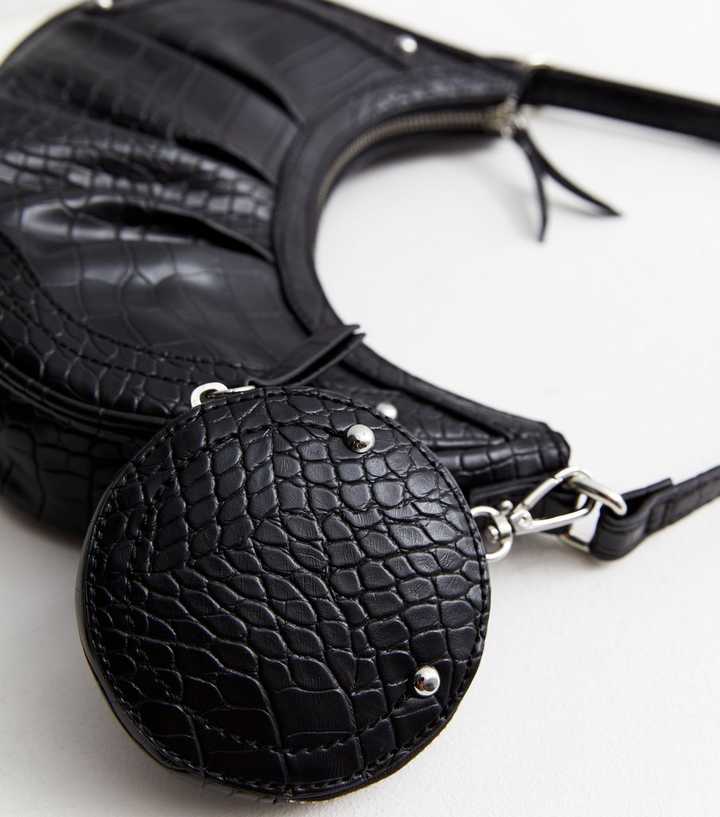 River Island slouch bag with ring detail in black