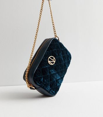 Navy blue velvet bag hot sale