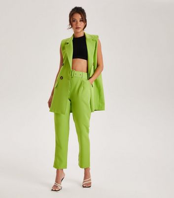 Urban Bliss Light Green Belted Trousers New Look