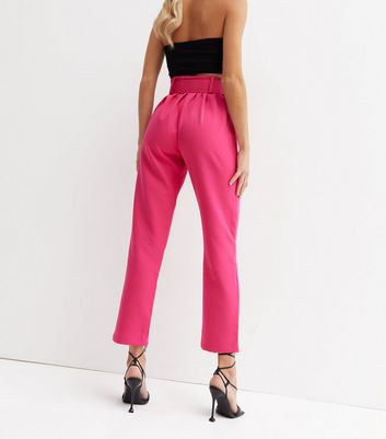 High Waist Baker Linen Pants - Fuschia Pink – the kin thread