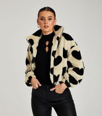 Urban Bliss Stone Heart Faux Fur Jacket 