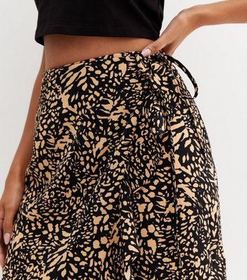 Leopard print wrap skirt new look best sale