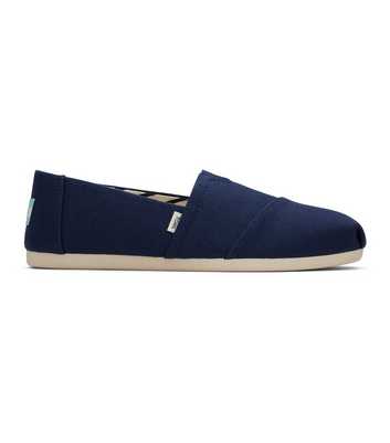 TOMS Navy Canvas Slip On Trainers
