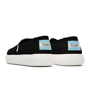 TOMS Black Canvas Slip On Espadrilles New Look