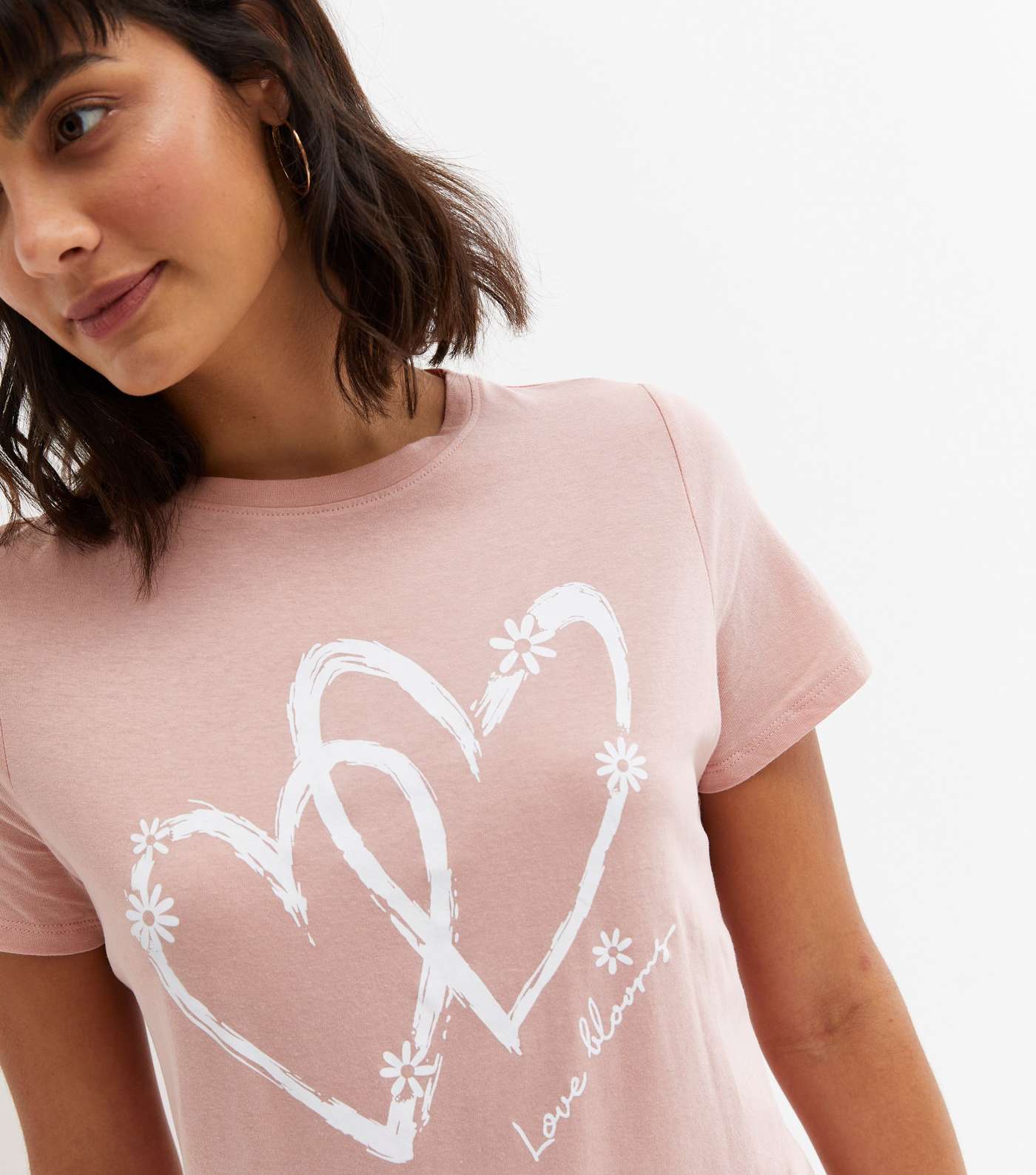 Pink Love Blooms Heart Logo T-Shirt