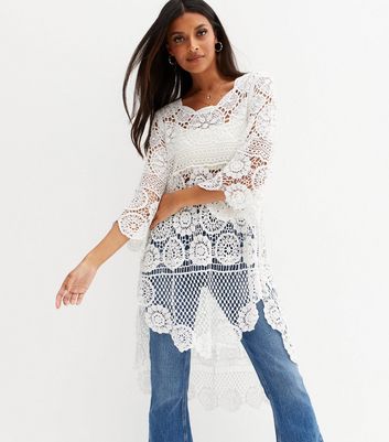 Crochet dip cheap hem top