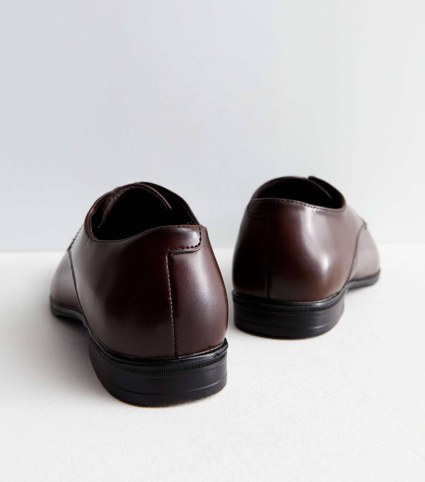 Dark Brown Leather Derby Shoes Image 3