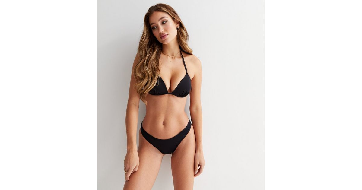 Black V Front Bikini Bottoms New Look