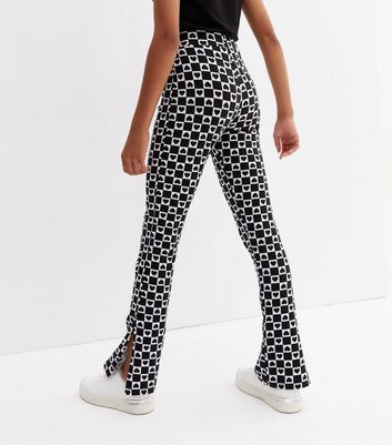 Topshop set checkerboard flared pants in monochrome  ASOS