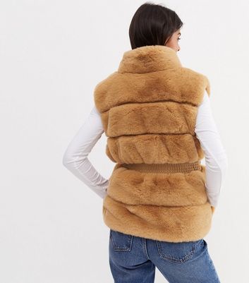 Camel fur sale gilet