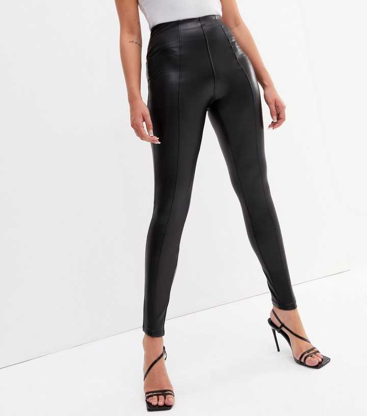 New Look Tall faux leather leggings in black - ShopStyle