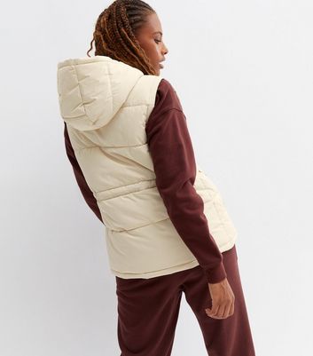 Cameo Rose Women's Stone Puffer Toggle Hooded Gilet New Look - UK 14