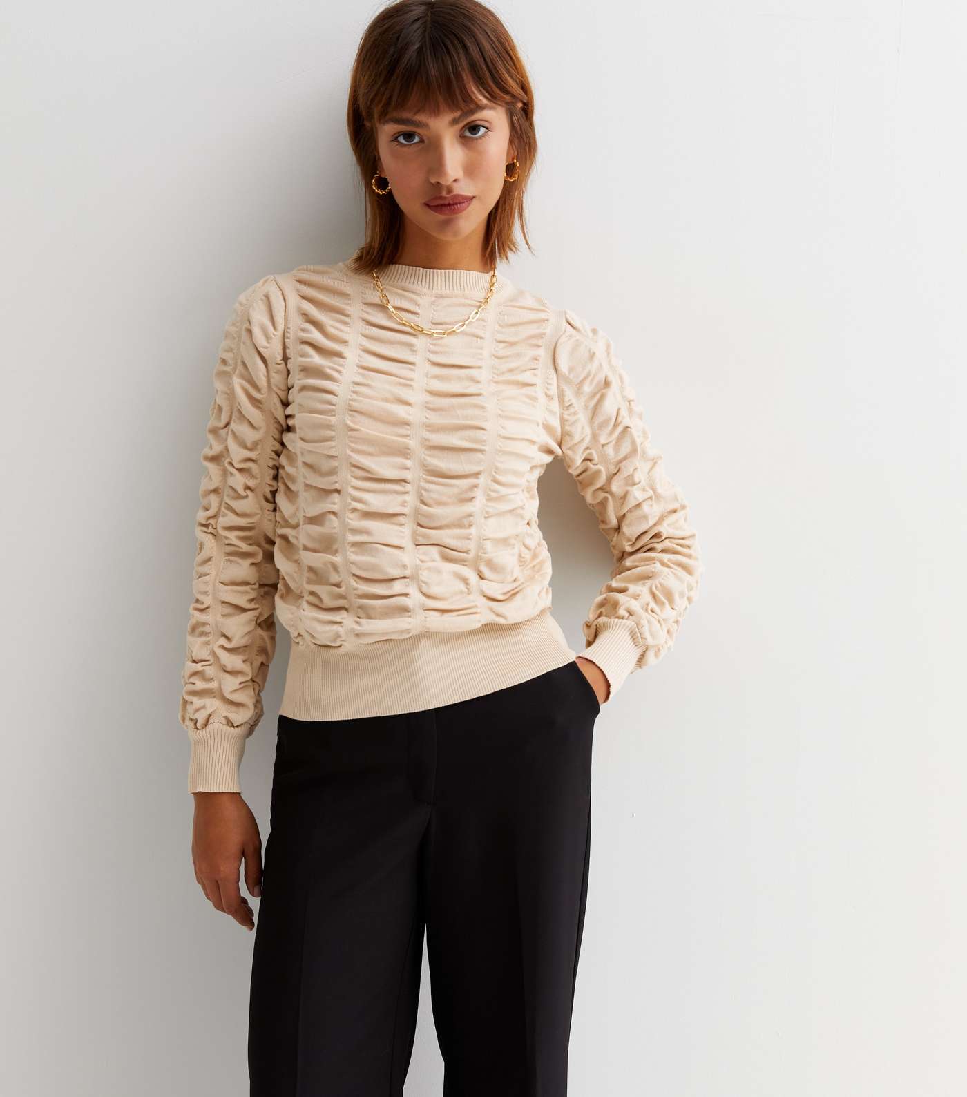 Cameo Rose Stone Ruched Knit Jumper Image 3