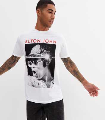 White Elton John Logo T-Shirt