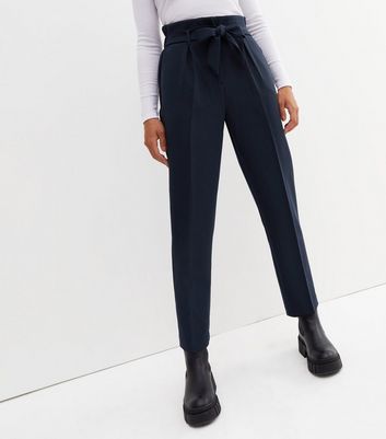 Plus Size Navy Blue Stretch Tapered Trousers | Yours Clothing