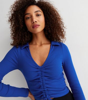 Blue hot sale ruched top