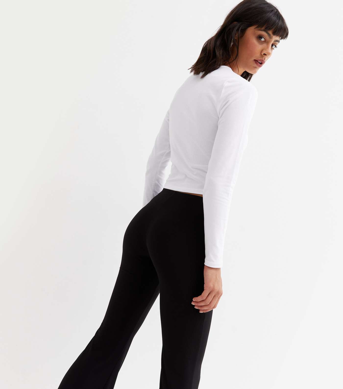 White Twist Front Long Sleeve Crop Top Image 4
