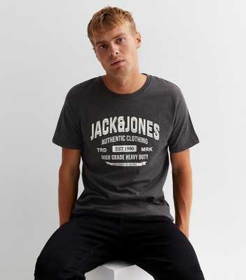 Jack & Jones Grey Marl Logo Crew T-Shirt