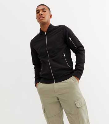 Jack & Jones Black Bomber Jacket