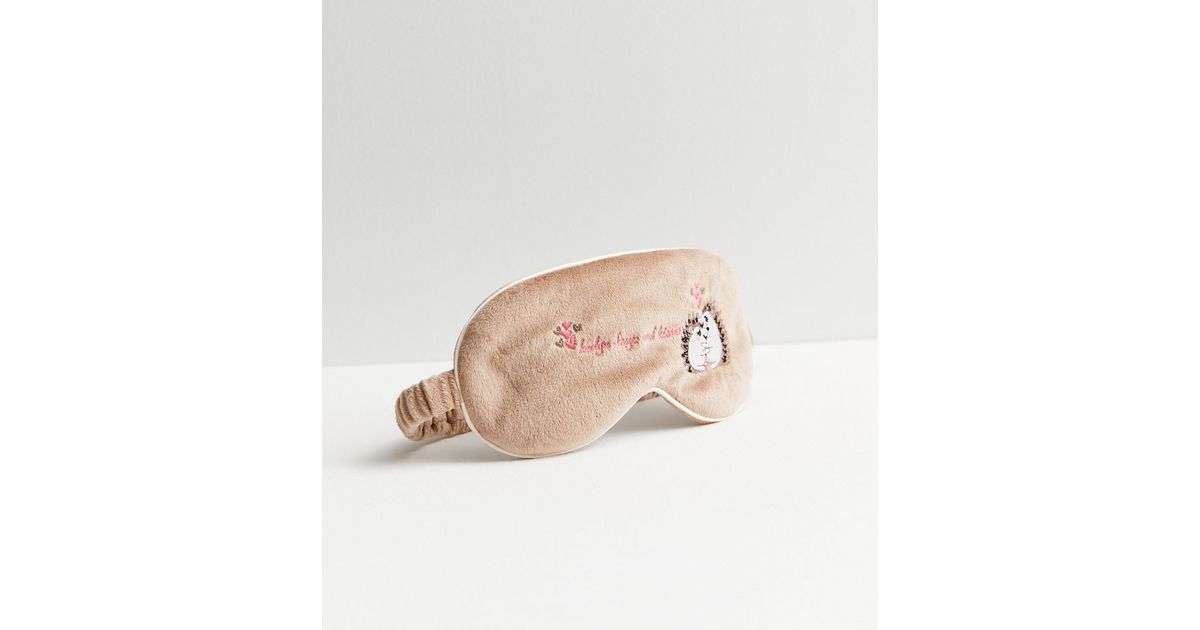 Brown Hedgehog Eye Mask New Look