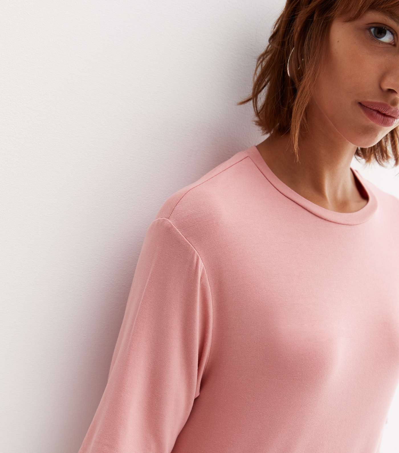 Mid Pink Jersey Oversized Midi T-Shirt Dress Image 3