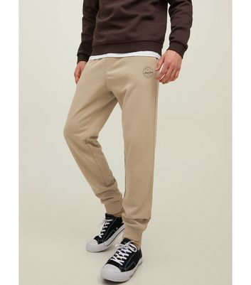 Jack & Jones Stone Jersey Logo Cuffed Joggers