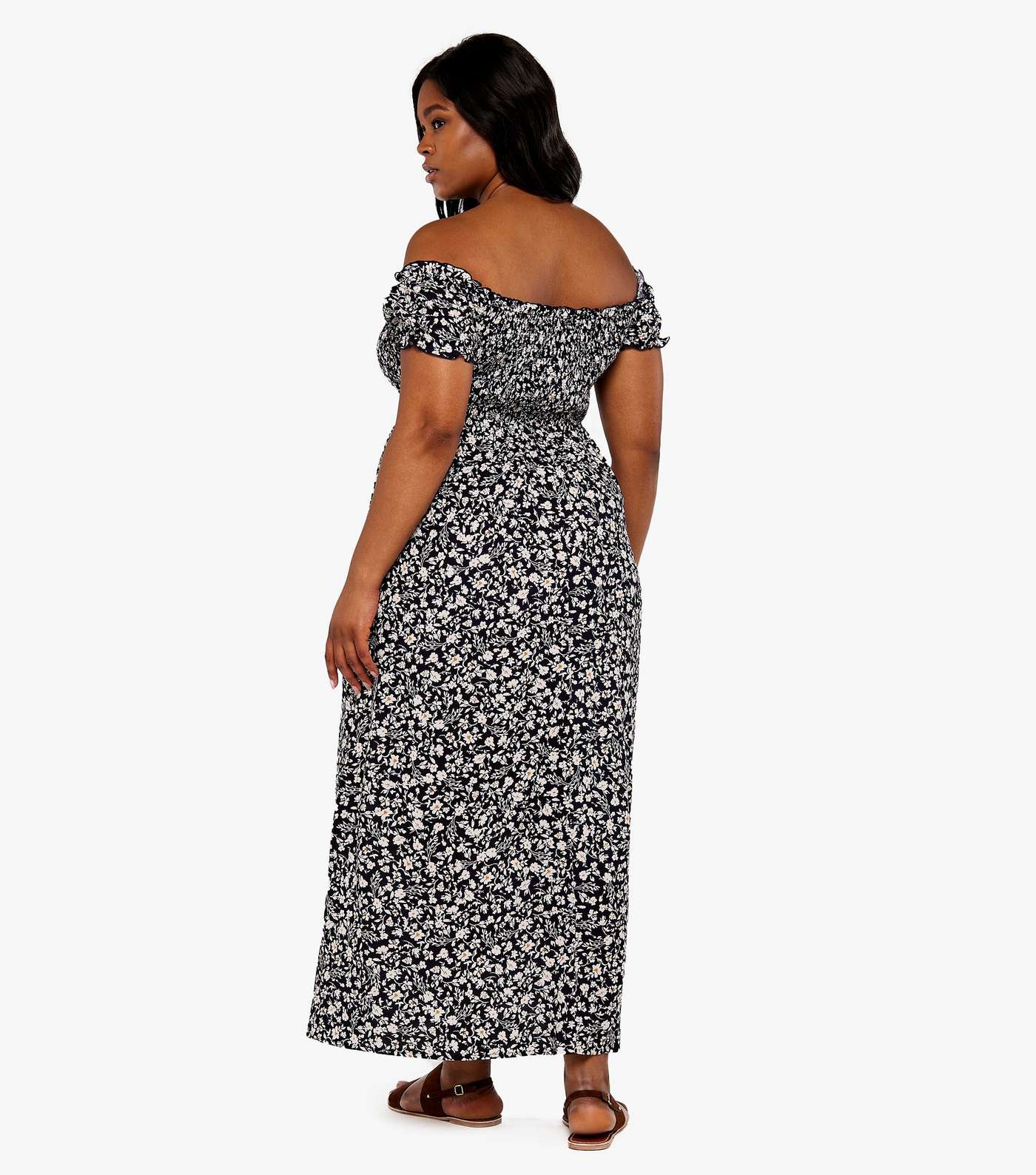 Apricot Curves Navy Floral Maxi Dress Image 3