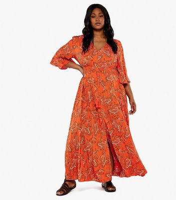 Apricot maxi dress new deals look