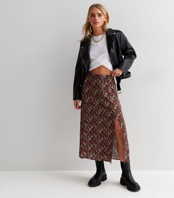 Floral midi skirt new look sale