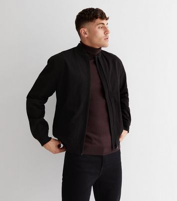 Black Twill Bomber Jacket