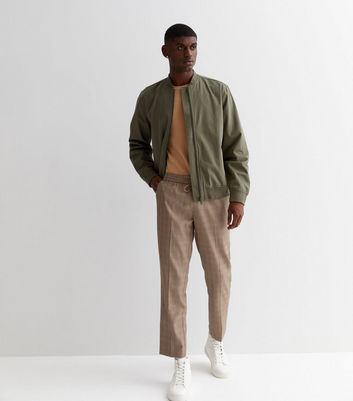 Khaki bomber jacket clearance mens