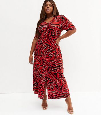 Curve red hot sale dress