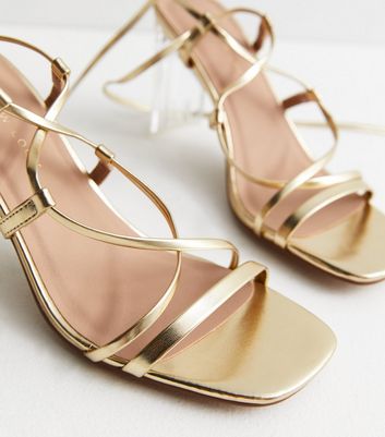 Clear store gold sandals