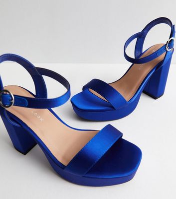 Royal blue clearance block heel shoes