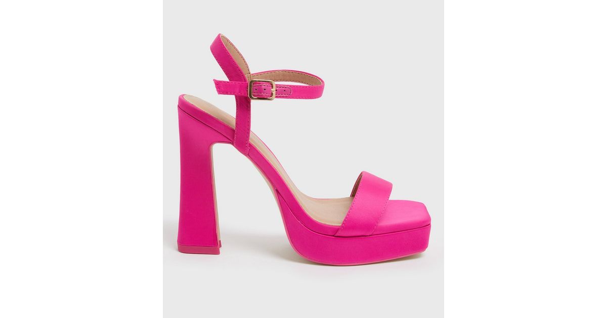 hot pink block heels