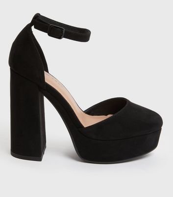 BLACK Lace detail strappy block heels | Womens Shoes | Select Fashion