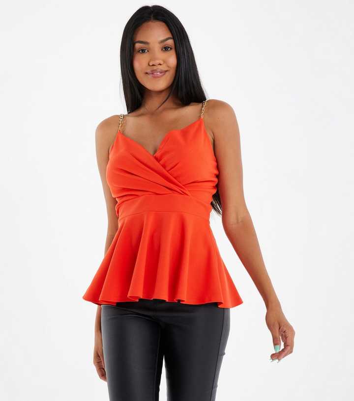 spaghetti strap peplum top