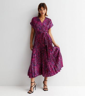 New look pleated midi cheap dress