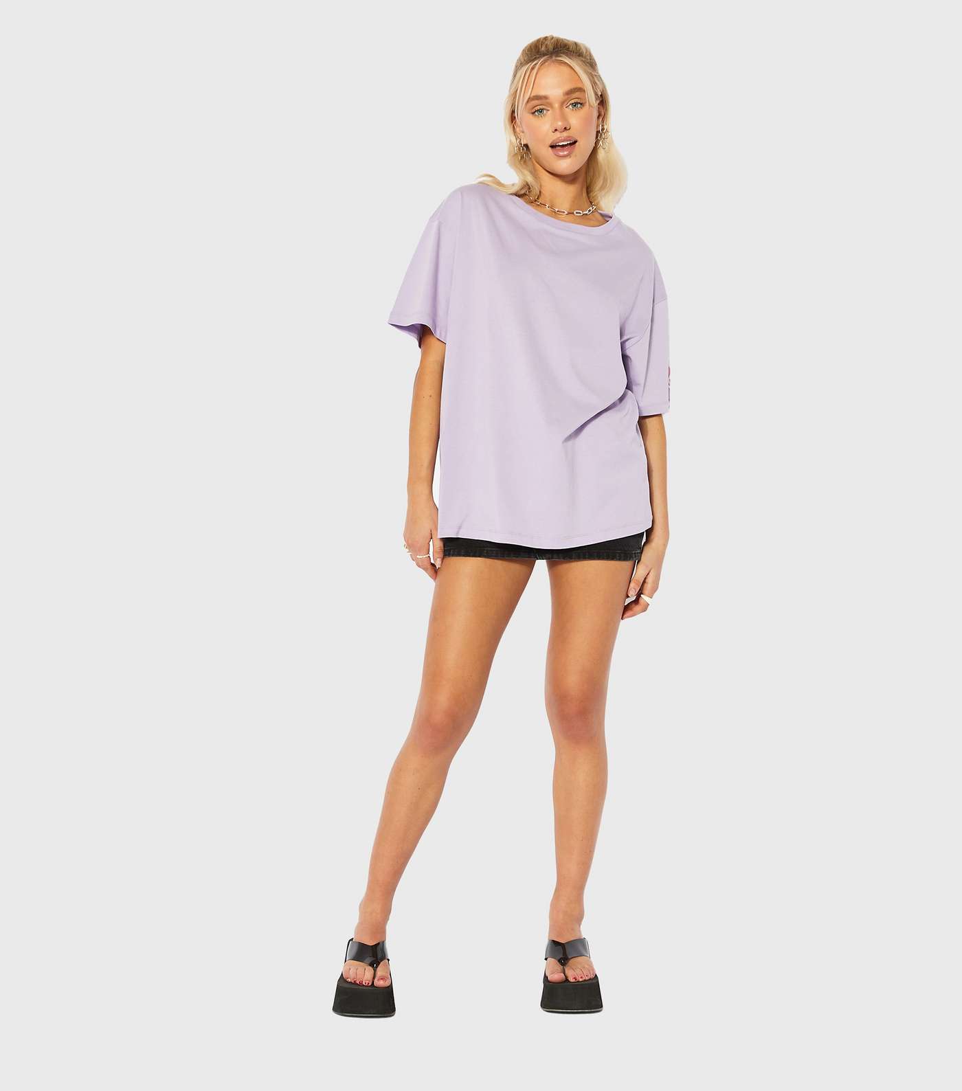 Skinnydip Purple Bratz Logo Sleeve Oversized T-Shirt