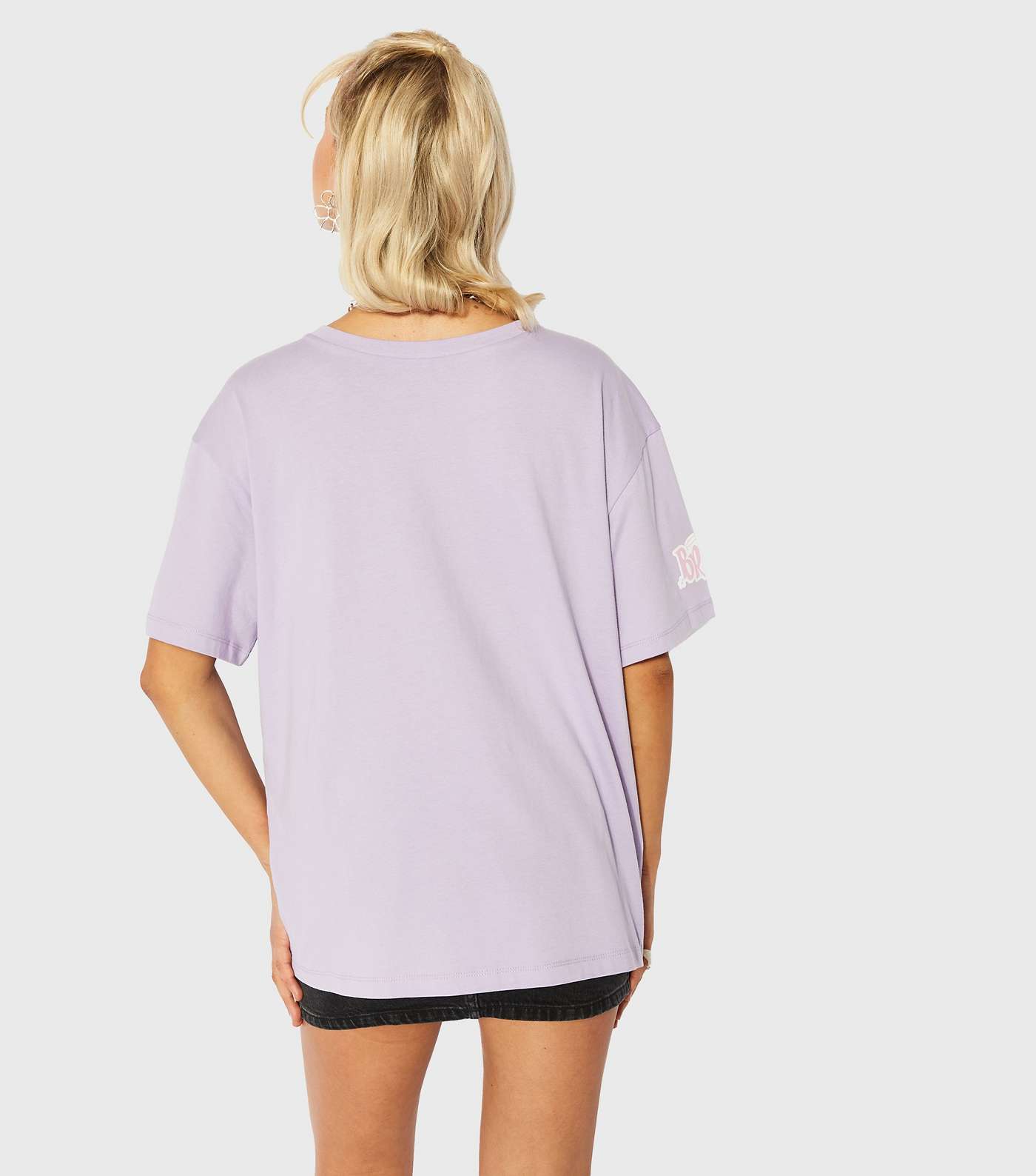Skinnydip Purple Bratz Logo Sleeve Oversized T-Shirt Image 3