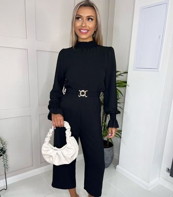 Long sleeve belted jumpsuit online