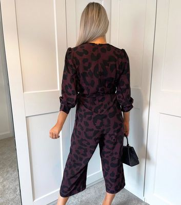 purple leopard print jumpsuit