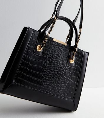 Faux croc tote discount bag