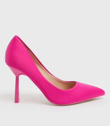 Pale Pink Patent Studded Caged Stiletto Heel Court Shoes | New Look