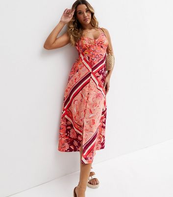 Silk scarf print sale dress