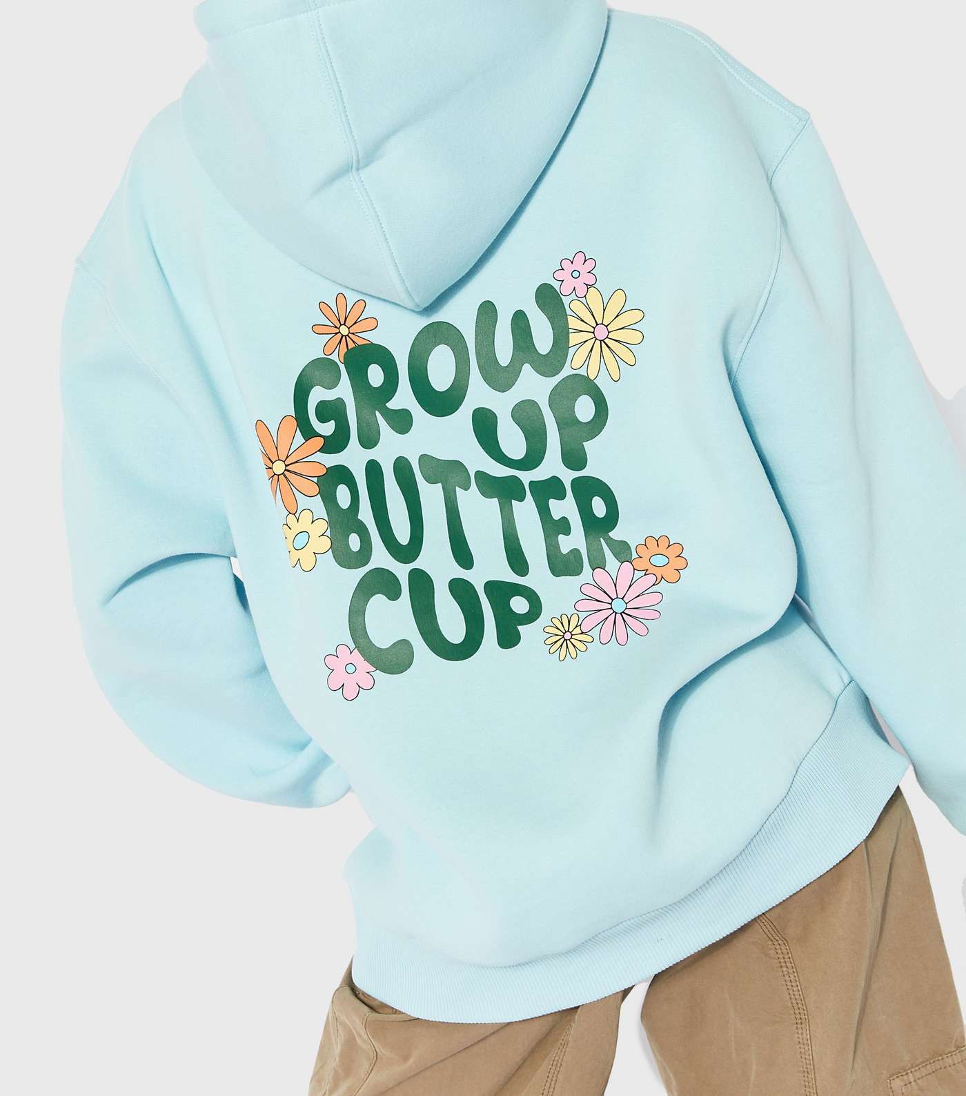 Skinnydip Bright Blue Floral Front and Back Logo Hoodie
